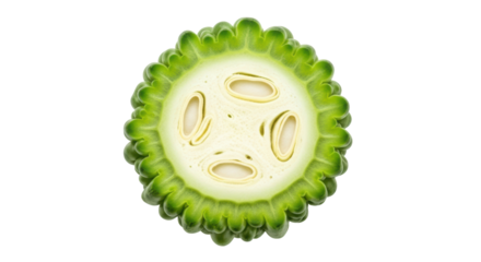 Isolated bitter melon slice