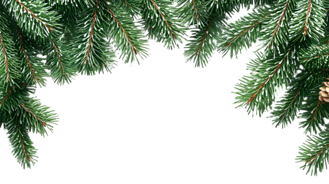 spruce branch green fir realistic Christmas tree isolated on a transparent background
