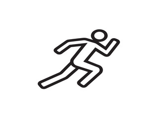 Jogging person icon in clean minimal vector drawing style