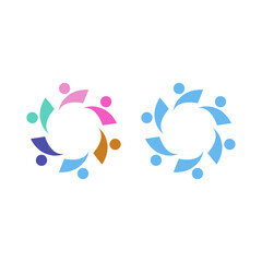 PEOPLE TEAM COLORFUL SIGN SYMBOL LOGO VECTOR
