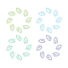 NATURAL PRODUCT LEAVES IN CIRCLE SIGN SYMBOL LOGO
