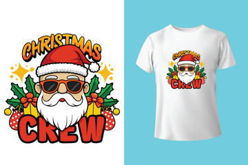 Merry and Bright Christmas typography t shirt design