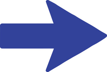 Blue Vector silhouette of a right arrow 