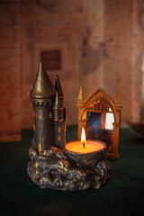 Fairy Tale Castle Candle. Fantasy Tower Decoration