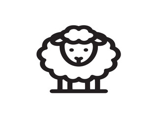 Cute Sheep Drawing in Modern Vector Line Art