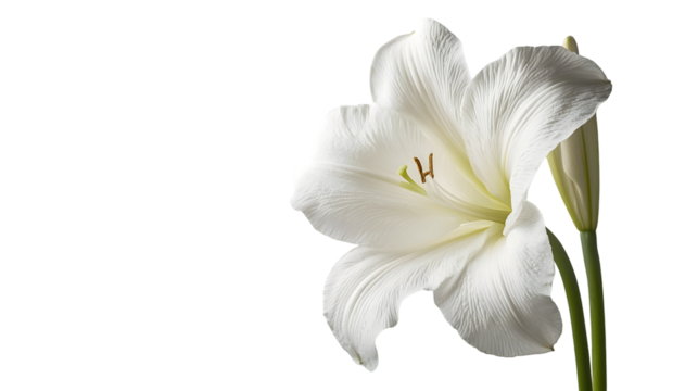 white flower isolated on a transparent background