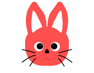 Cute Red Bunny Cat Illustration