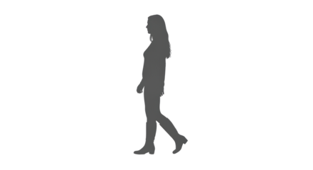 Isolated Silhouette of a Woman Walking