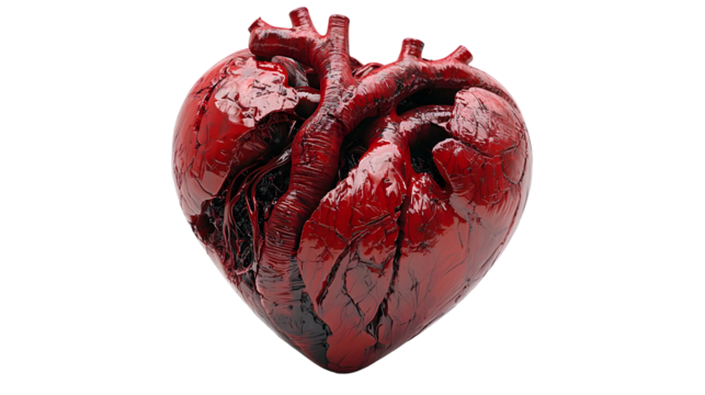 3d heart isolated on a transparent background