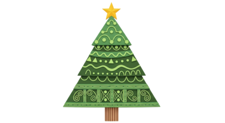 Isolated Green Christmas Tree: Festive Holiday Decoration