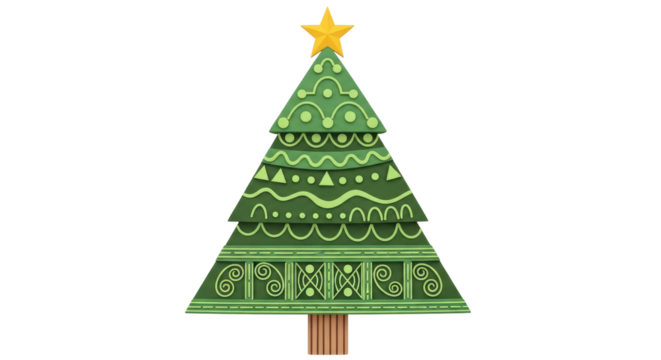 Isolated Green Christmas Tree: Festive Holiday Decoration