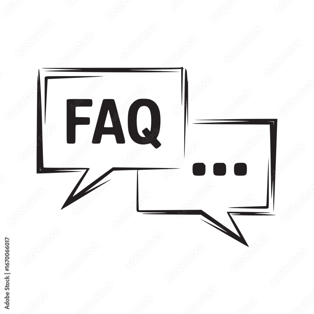 Poster a faq icon with two speech bubbles one containing the letters faq and the other containing ellipses