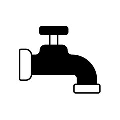 Water Tap Bathroom Fixture Fill Icon: Plumbing and Water