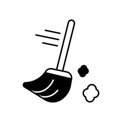 Broom Cleaning Tool Fill Icon: Housework and Tidying