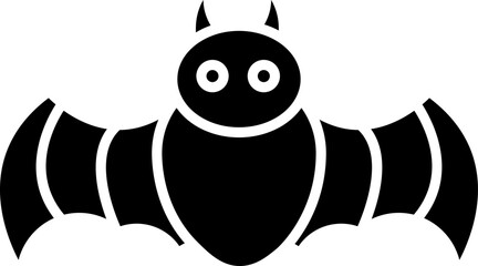 Bat Vampire Glyph Icon Solid Spooky Symbol for Party and Event Design. Solid Halloween bat vampire glyph icon for spooky designs Perfect for party invitations posters banners web and social media deco