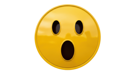 Isolated Yellow Shocked Emoji Face