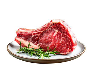 Obraz premium Premium raw beef steak on kitchen counter