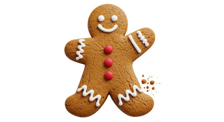 Isolated Gingerbread Man Cookie