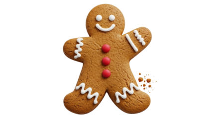 Isolated Gingerbread Man Cookie