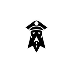 Silhouette of Pilot with Cap Aviation Officer Airline Crew Vector Illustration