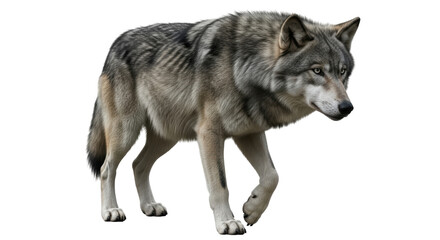 Isolated Gray Wolf Walking