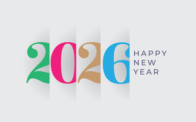 2026 Happy New Year design vector. trendy new year 2026 design template.
