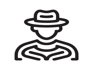 Silhouette Icon in Elegant and Minimal Vector Drawing