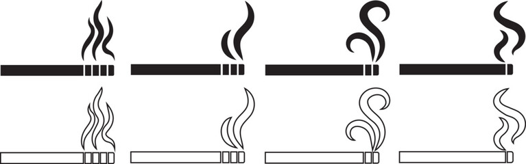 No smoking sign icon set, No smoking badge Design. vector illustration