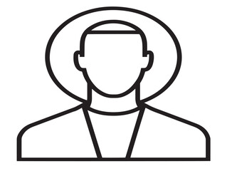 Stylish Outline Silhouette Icon in Modern Vector Art