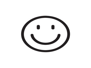 Obraz premium Happy smiling emoji illustration in clean outlined vector art