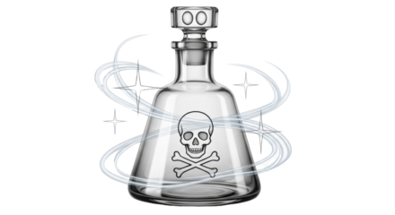 Isolated Decanter with Skull