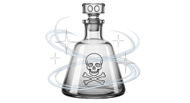 Isolated Decanter with Skull