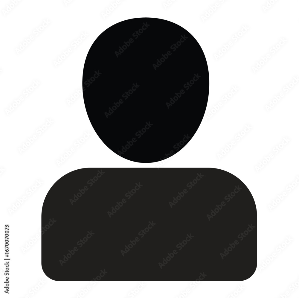 Poster simple silhouette of a person head and shoulders icon for user profiles and generic representation