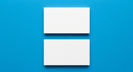 Fototapeta premium Minimalist Business Card Mockup on Blue