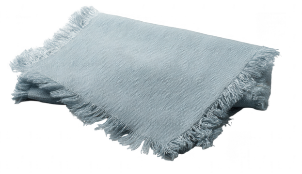 a light blue-gray woven fabric with frayed edges, jpeg, png, transparent