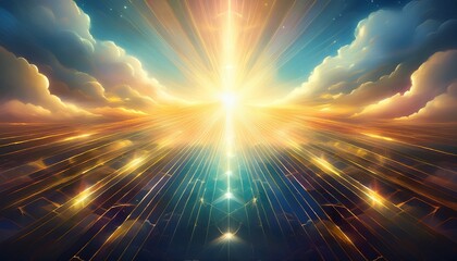 Fototapeta premium abstract heavenly background light from heaven revelation concept
