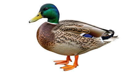 Obraz premium Isolated Mallard Duck Standing on White Background