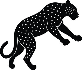climbing leopard vector silhouette illustration