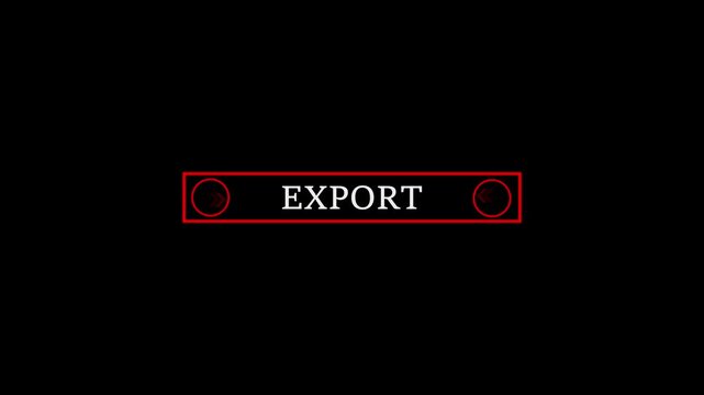 Glowing white text cursor animation pointing towards export button in looping with transparent text cursor animation pointing towards button in looping with transparent background animation.