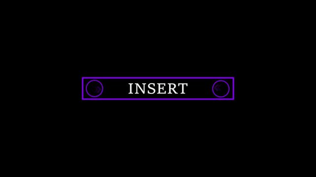 Glowing white text cursor animation pointing towards insert button in looping with transparent text cursor animation pointing towards button in looping with transparent background animation.
