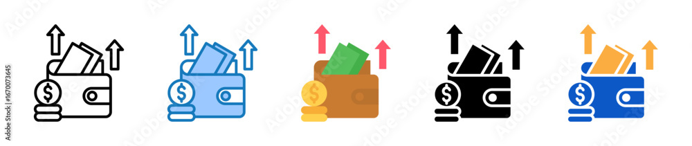 Poster expenses multiple style icons set design vector illustration.