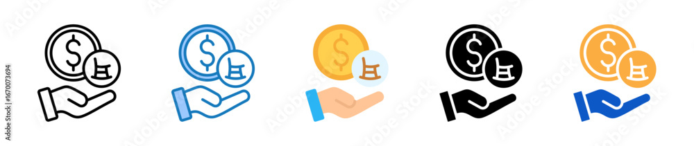Poster pension multiple style icons set design vector illustration.