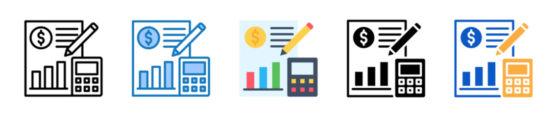 Obraz premium Accounting multiple style icons set design vector illustration. 