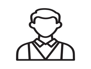 Elegant Teacher Icon Illustration with Simple Minimalist Vector Line Art