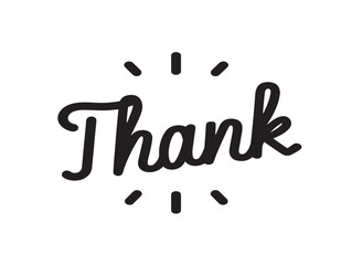 Minimalist Elegant Thank You Icon Designed in Simple Vector Artwork Style