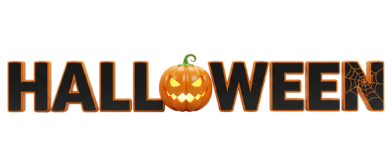 Título Halloween Renderizado em 3D para Composições