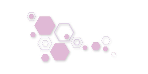 Minimal abstract background with pink-purple hexagon patterns, futuristic digital structure, molecular science concept, elegant modern template for business, medical, and technology use.