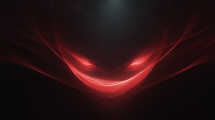 Abstract red glowing energy waves creating a fiery v shape against a dark background
