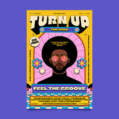 Fototapeta na wymiar Abstract Funk and Disco Style Poster