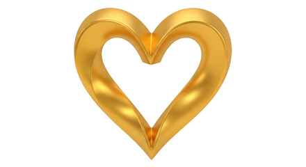 Isolated Golden Heart Shape
